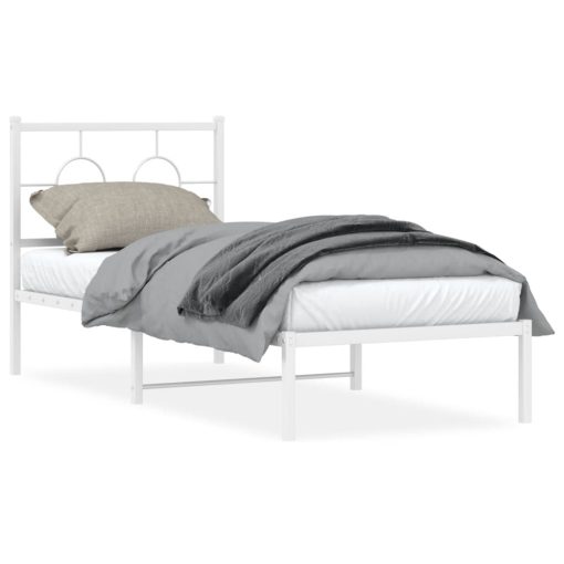 Giroletto Senza Materaso Con Testiera Metallo Bianco 75x190 cm - Image 2