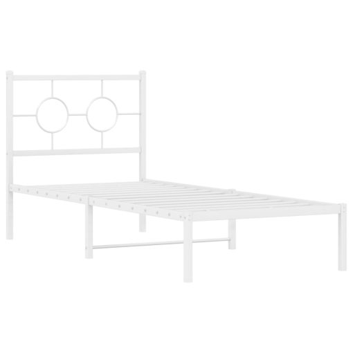 Giroletto Senza Materaso Con Testiera Metallo Bianco 75x190 cm - Image 3