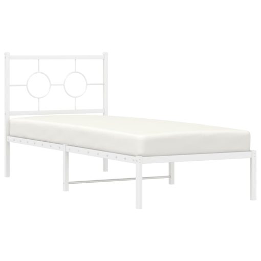 Giroletto Senza Materaso Con Testiera Metallo Bianco 75x190 cm - Image 4