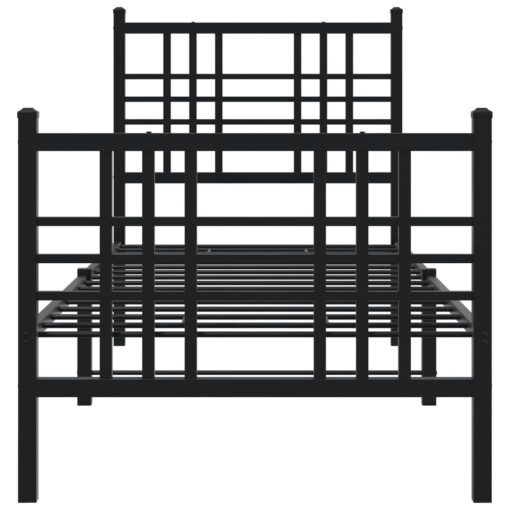 Giroletto Con Testiera E Pediera Metallo Nero 80x200 cm - Image 4