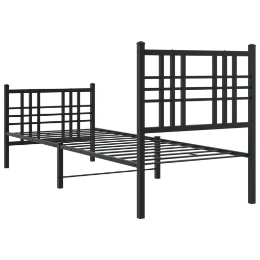 Giroletto Con Testiera E Pediera Metallo Nero 80x200 cm - Image 6