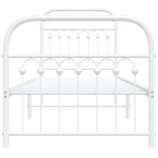 Giroletto Con Testiera E Pediera Metallo Bianco 75x190 cm - Image 4