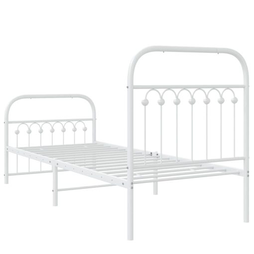 Giroletto Con Testiera E Pediera Metallo Bianco 75x190 cm - Image 6