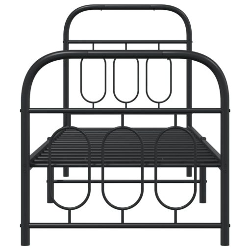 Giroletto Con Testiera E Pediera Metallo Nero 75x190 cm - Image 4