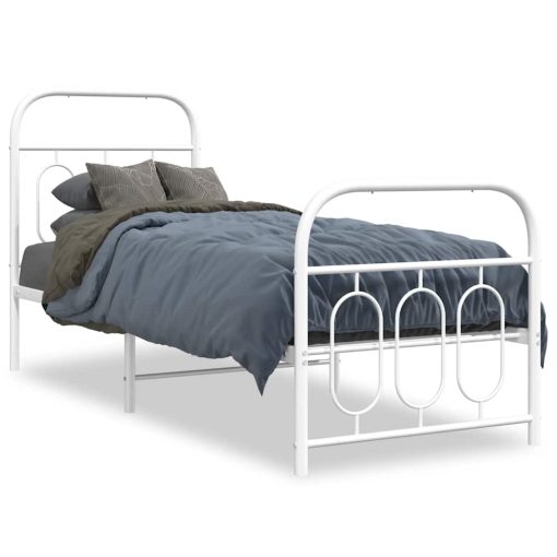 Giroletto Con Testiera E Pediera Metallo Bianco 75x190 cm - Image 2