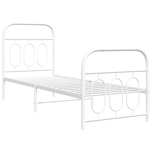 Giroletto Con Testiera E Pediera Metallo Bianco 75x190 cm - Image 3