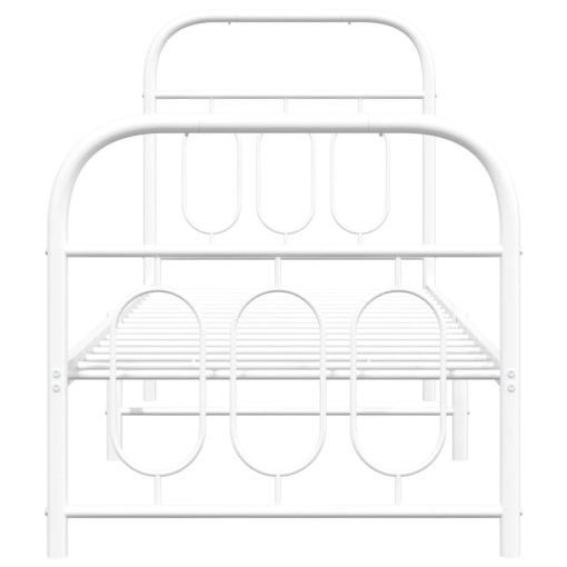 Giroletto Con Testiera E Pediera Metallo Bianco 75x190 cm - Image 4