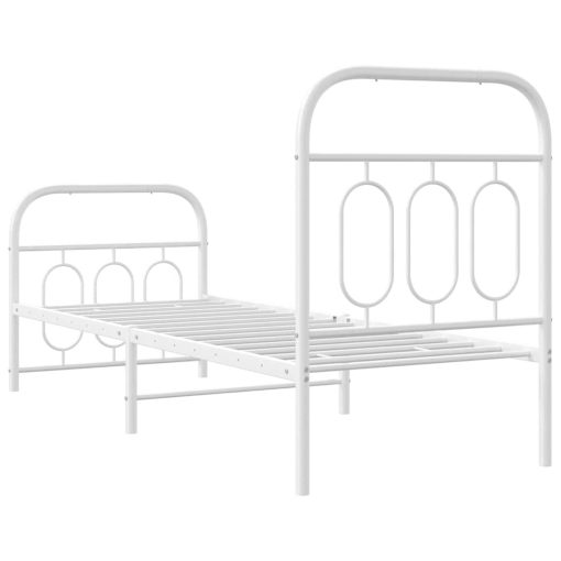 Giroletto Con Testiera E Pediera Metallo Bianco 75x190 cm - Image 6