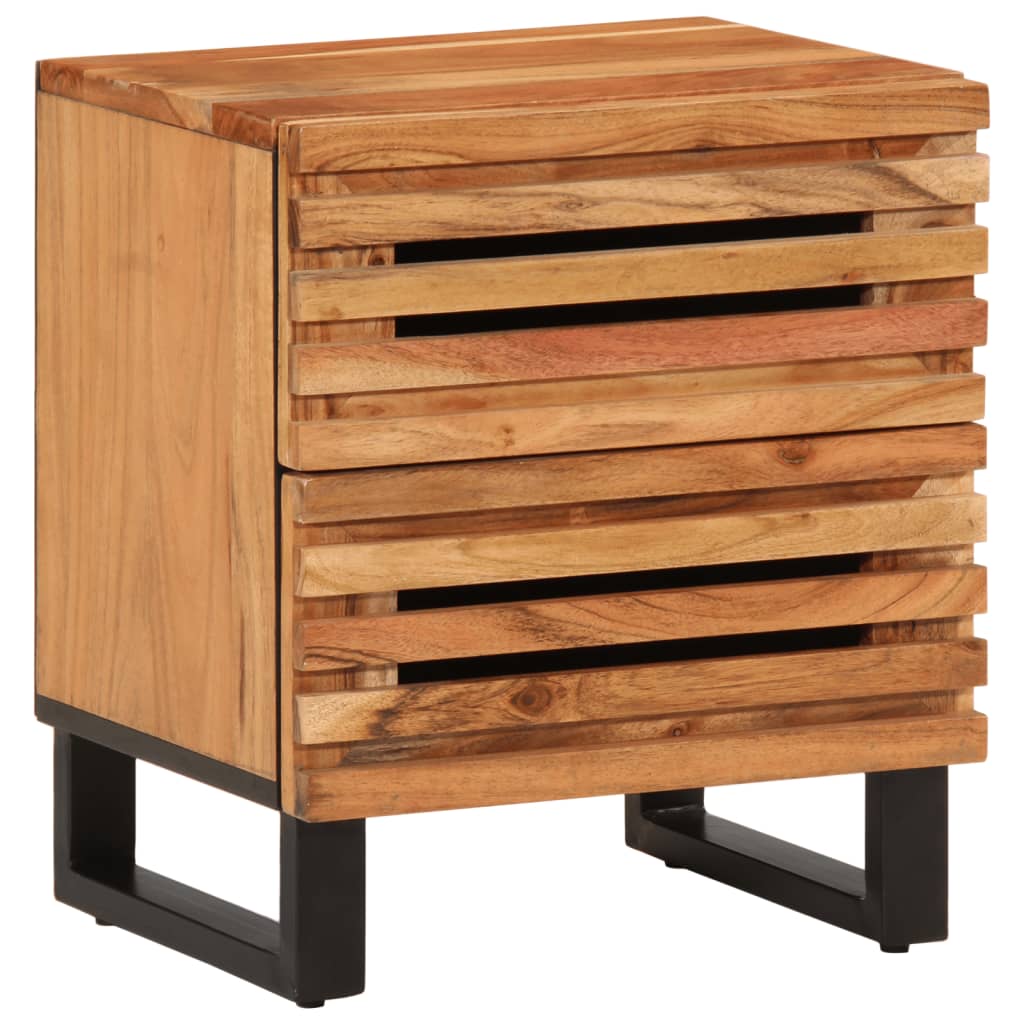 Comodini 2pz 40x34x46 Cm In Legno Massello Di Acacia - Image 2