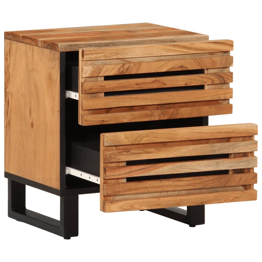 Comodini 2pz 40x34x46 Cm In Legno Massello Di Acacia - Image 3