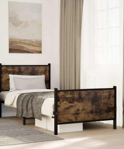 Giroletto Senza Materaso In Metallo Rovere Fumo 80x200 cm