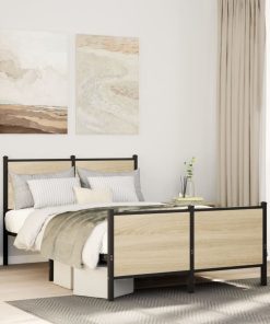 Giroletto Senza Materaso In Metallo Rovere Sonoma 120x200 cm