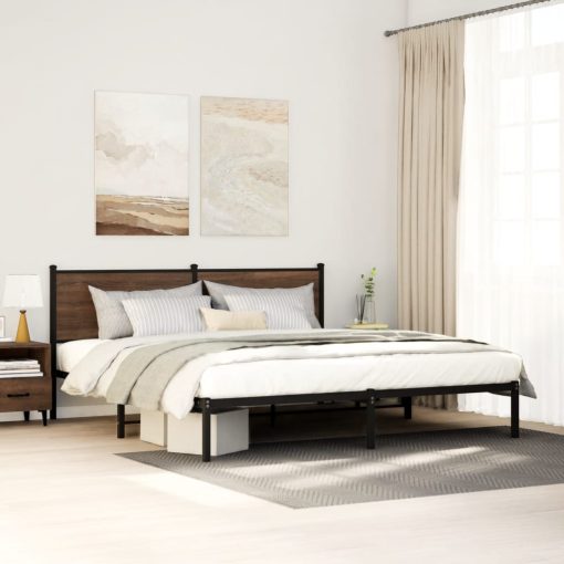 Giroletto Senza Materaso In Metallo Rovere Marrone 160x200 cm