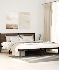 Giroletto Senza Materaso In Metallo Rovere Marrone 180x200 cm