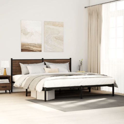 Giroletto Senza Materaso In Metallo Rovere Marrone 180x200 cm