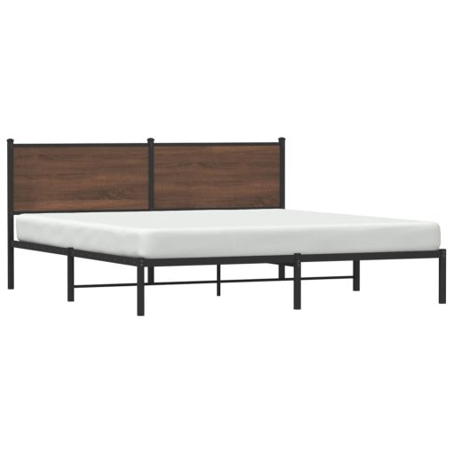 Giroletto Senza Materaso In Metallo Rovere Marrone 180x200 cm - Image 4