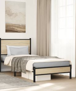 Giroletto Senza Materaso In Metallo Rovere Sonoma 75x190 cm