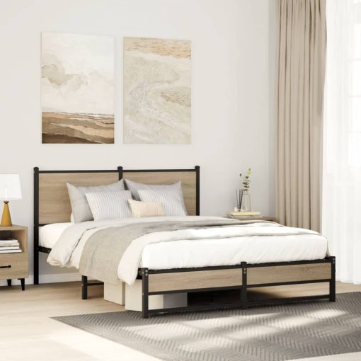 Giroletto Senza Materaso In Metallo Rovere Sonoma 140x200 cm