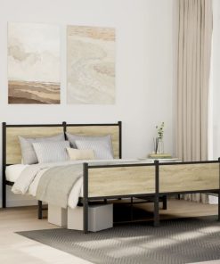 Giroletto Senza Materaso In Metallo Rovere Sonoma 140x200 cm
