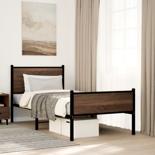 Giroletto Senza Materasso In Metallo Rovere Marrone 90x190 cm