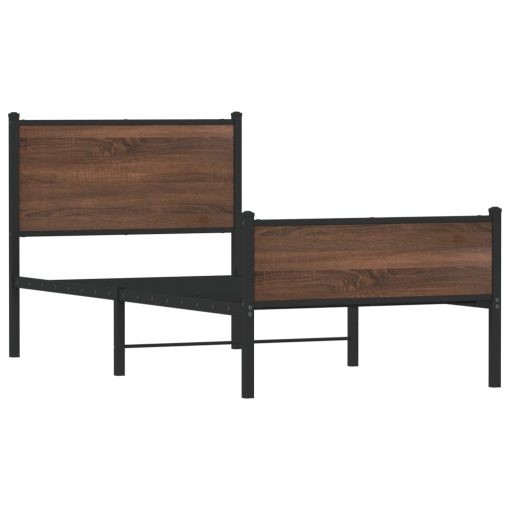 Giroletto Senza Materasso In Metallo Rovere Marrone 90x190 cm - Image 3