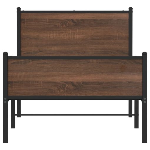 Giroletto Senza Materasso In Metallo Rovere Marrone 90x190 cm - Image 5