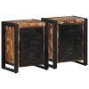 Comodini 2 Pz Multicolore In Legno Massello Di Mango Grezzo