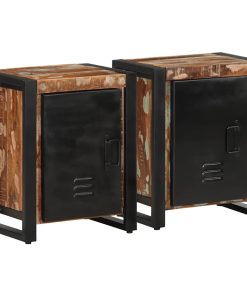 Comodini 2 Pz Multicolore In Legno Massello Di Mango Grezzo