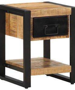 Comodino 35x34x45 Cm In Legno Massello Mango Grezzo