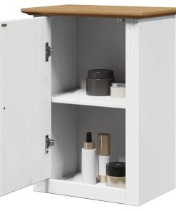 Pensile Da Bagno Bodo Bianco E Marrone 44x30x60 cm