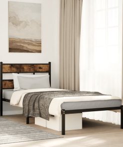 Giroletto Senza Materaso In Metallo Rovere Fumo 75x190 cm