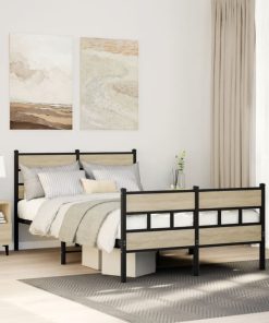 Giroletto Senza Materaso In Metallo Rovere Sonoma 120x200 cm