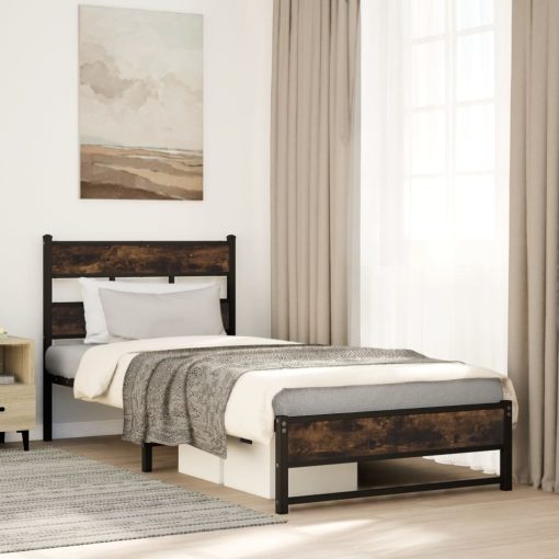Giroletto Senza Materaso In Metallo Rovere Fumo 80x200 cm