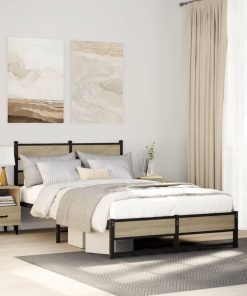 Giroletto Senza Materaso In Metallo Rovere Sonoma 120x200 cm