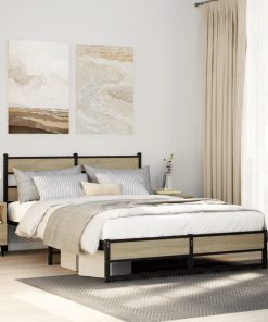 Giroletto Senza Materaso In Metallo Rovere Sonoma 140x200 cm