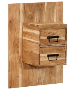 Comodino 60x32x80 Cm In Legno Massello Di Acacia