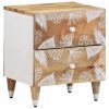 Comodino 40x33,5x46 Cm In Legno Massello Di Mango