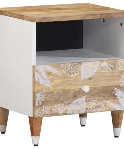 Comodino 40x33x46 Cm In Legno Massello Di Mango