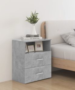 Comodini 2 Pz Grigio Cemento 50x32x60 cm