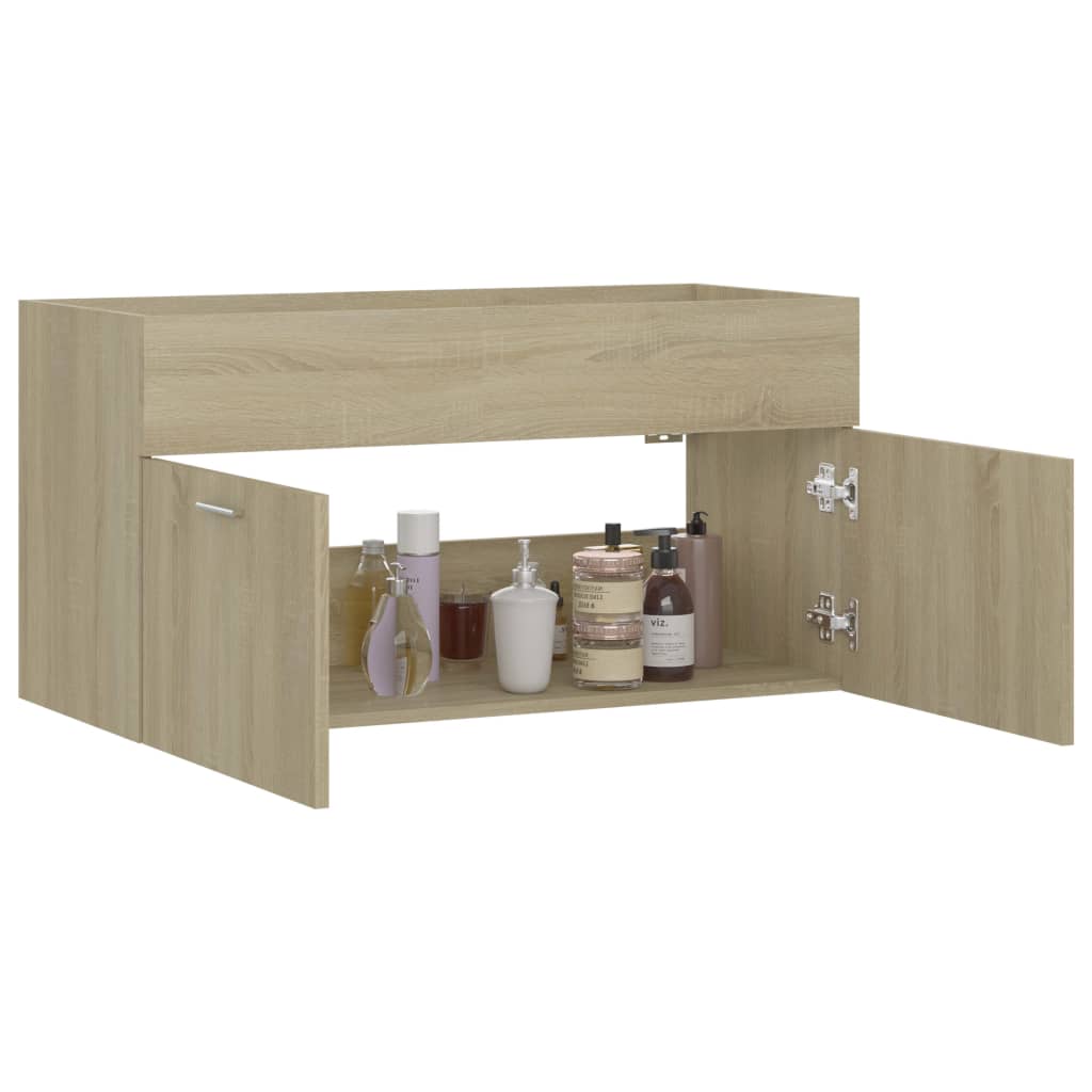 Mobile Sottolavabo Rovere Sonoma 90x38,5x46cm Legno Multistrato - Image 4