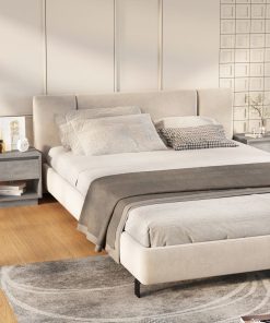 Comodini 2 Pz Grigio Cemento 45x34x44 Cm In Truciolato