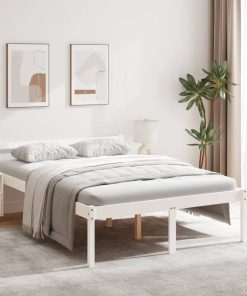 Letto Per Anziani Bianco 135x190 Cm Double In Legno Di Pino