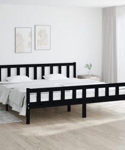 Giroletto Nero In Legno Massello 160x200 cm
