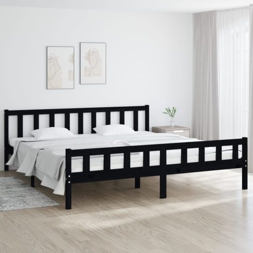 Giroletto Nero In Legno Massello 160x200 cm