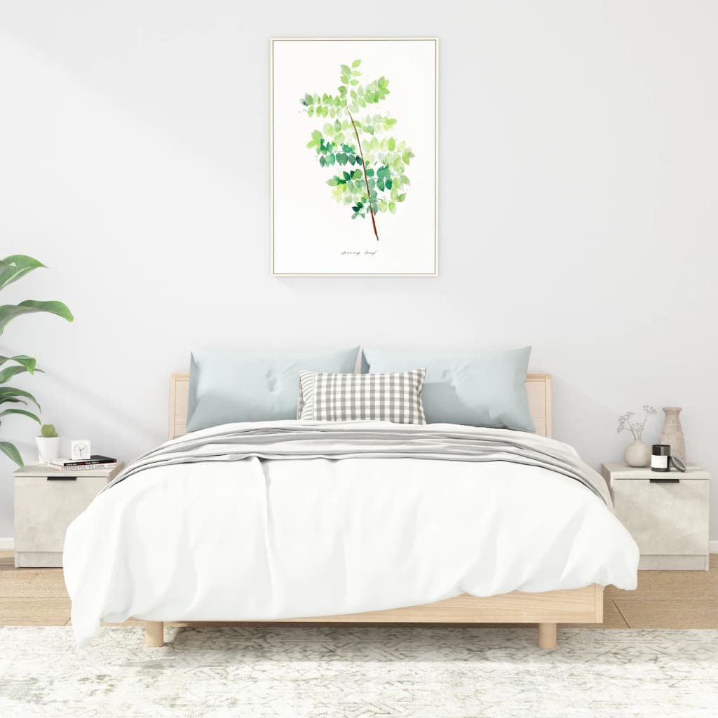 Comodini 2 Pz Grigio Cemento 40x39x40 cm