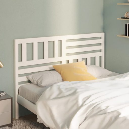 Testiera Per Letto Bianca 156x4x100cm In Legno Massello Di Pino