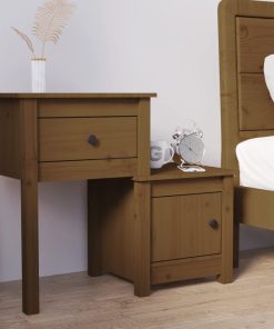 Comodino Ambra 79,5x38x65,5 Cm In Legno Massello Di Pino
