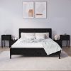 Comodini 2 Pz Neri 79,5x38x65,5 Cm In Legno Massello Di Pino