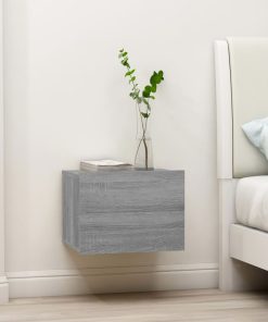 Comodini Grigio Sonoma 2 Pz 40x30x30 Cm In Legno Multistrato