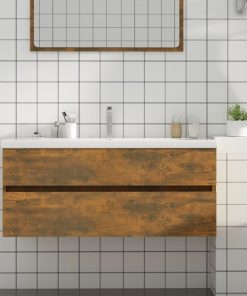 Mobile Lavabo Rovere Fumo 100x38,5x45 Cm Legno Multistrato